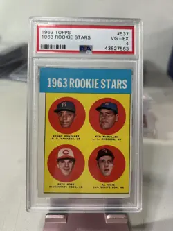 Pete Rose Rookie Card Topps 1963 High Number Scarse 537 PSA 4 - Image 2