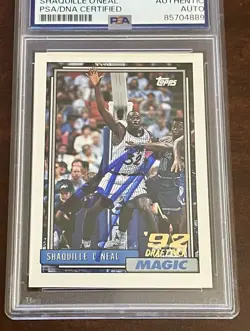 1992-93 Topps Shaquille O'Neal Rookie Card RC #362 PSA Authentic Auto - Image 2