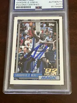 1992-93 Topps Shaquille O'Neal Rookie Card RC #362 PSA Authentic Auto - Image 3