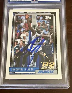 1992-93 Topps Shaquille O'Neal Rookie Card RC #362 PSA Authentic Auto - Image 4