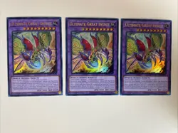 Yugioh Ultimate Great Insect x 3 - 1st Edition Ultra Rare NM - Free Holo Card A - Image 1