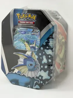 Pokemon TCG: 2021 Fall Eevee Evolutions Vaporeon V Tin New Factory Sealed - Image 2
