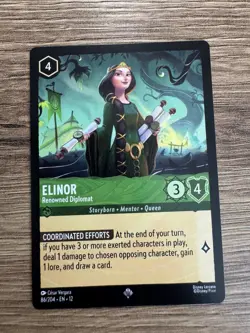 Disney Lorcana TCG Wilds Unknown Elinor Super Rare Regular Near Mint - Image 1
