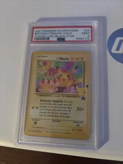 Pokemon Celebrations Classic Collection Birthday Pikachu Holo 24/53 PSA 9 Promo - Image 1