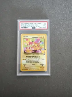 2021 POKEMON CELEBRATIONS CLASSIC COLLECTION #24 BIRTHDAY PIKACHU-HOLO PSA 9 - Image 1