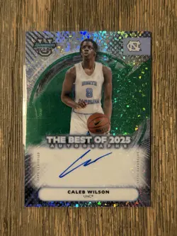 2025-26 Bowman's U Best of '25 Green Mini Diamond Caleb Wilson /99 ROOKIE AUTO - Image 1