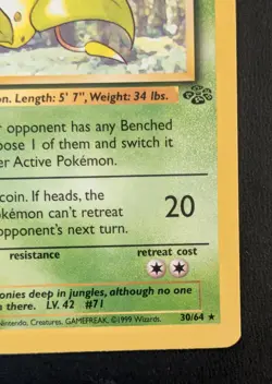 1999 Pokemon TCG Victreebel Jungle Unlimited Rare Card Non Holo 30/64 - Image 4