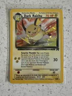 Dark Gyarados 8/82 Dark Raichu 83/82 Team Rocket Holo Pokemon Cards - Image 2