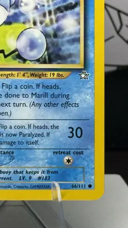 Marill 66/111 1st Edition Neo Genesis Vintage Pokemon Card LP WOTC - Image 4