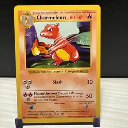 Pokemon TCG Charmeleon Base Set Card shadowless 24/102 Lightly Played - Image 1