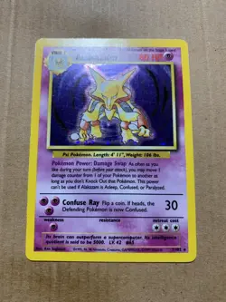 Alakazam 1/102 Base Set - Holo Pokemon Card - EXCELLENT - Image 2