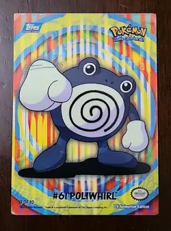 DMG! Topps POKEMON 2000 TV Animation Stick-on Card #61 Poliwhirl 3 of 10 - Image 1