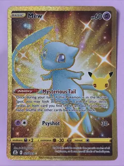 Mew 025/025 Celebrations 25th Anniversary Gold Card NM - Image 1