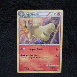 LP Pokemon TCG Typhlosion Card HeartGold & SoulSilver Cracked Ice Holo 32/123 - Image 1