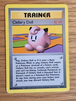 Clefairy Doll 70/102 Pokemon Base Set Trainer Card WOTC 1999 Vintage NM - Image 1