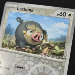 POKEMON CENTER Lechonk 155/198 Reverse Holo Stamped Promo Scarlet Pokemon Card - Image 1