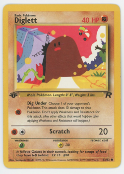 Diglett 52/82 1st Edition NM LP MP HP Common Team Rocket Pokemon Card 2000 WOTC - Image 1