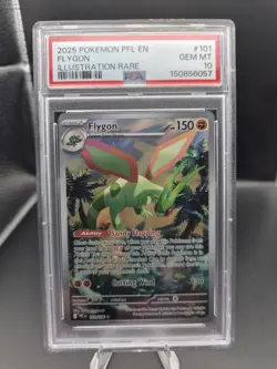 2025 Pokemon TCG Phantasmal Flames Flygon Illustration Rare 101/094 PSA 10 - Image 1