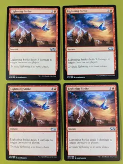 Lightning Strike x4 Magic 2015 M15 4x Playset Magic the Gathering MTG - Image 1