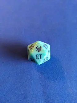 Magic the Gathering d20 SPINDOWN OVERSIZE Teal 1x MtG Theros: Beyond Death - Image 1