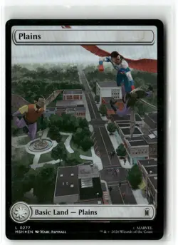 Plains (0277) 277 Foil Land Marvel Super Heroes Magic: The Gathering Foil NM - Image 1
