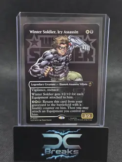 MTG FOIL Winter Soldier, Icy Assassin Borderless - Marvel Super Heroes #377 Foil - Image 1