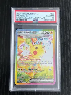Pokemon Pikachu EX Special Illustration Card 238/191 Surging Sparks PSA 10 - Image 1