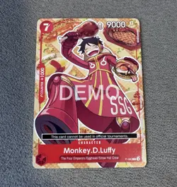 Bandai One Piece Card Game Monkey D. Luffy P-080 Promo Demo - Image 1