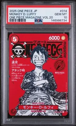2025 ONE PIECE JAPANESE PROMOS ONE PIECE MAG VOL.20 MONKEY D. LUFFY PSA 10 - Image 1