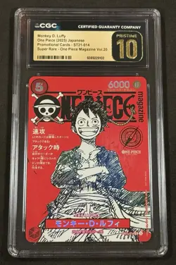 CGC Pristine 10 One Piece Magazine Vol 20 Luffy Promo ST21-014 Japanese 2025 - Image 1