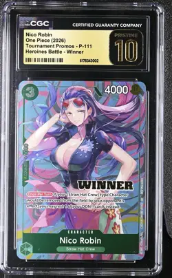 One Piece TCG Nico Robin Heroines Battle Winner P-111 CGC PRISTINE 10 POP 1 ! - Image 1