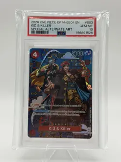 2026 One Piece OP14 EB04 Kid & Killer SP EB01-003 PSA 10 Special Alternate Art - Image 1