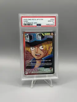 Sabo 2025 One Piece OP13 EN #004 Alt Art Leader PSA 10 Gem Mint - Image 1