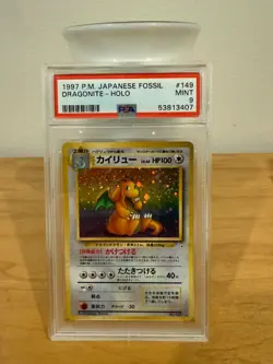 PSA 9 MINT 1997 Pokemon Japanese Fossil #149 Dragonite Holo - Image 1