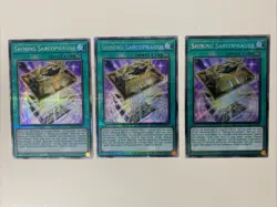 Yugioh Shining Sarcophagus x 3 - 1st Edition Starlight Rare NM - Free Holo - B - Image 1
