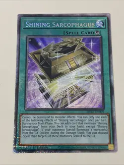 Yugioh Shining Sarcophagus x 3 - 1st Edition Starlight Rare NM - Free Holo - B - Image 3