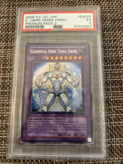 Yugioh - Elemental Hero Terra Firma PP02-EN009 Secret Rare PSA 5 EX - Image 1