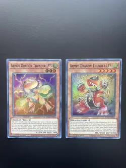 Yugioh Armed Dragon Thunder LV3 + LV5 BLVO-EN003 / 004 Super Rare 1st Ed NM/LP - Image 1