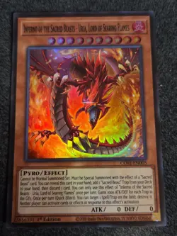 Inferno of the Sacred Beasts - Uria, Lord of Searing Flames CORI-EN005 In Hand - Image 1