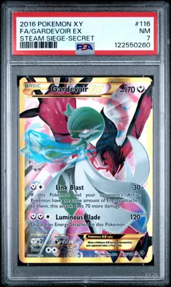Gardevoir EX 116/114 PSA 7 XY Steam Siege Secret Rare Gold Pokemon Card - Image 1