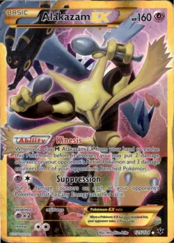 Alakazam EX 125/124 Secret Rare Fates Collide Pokemon Damaged - Image 1