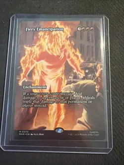 MTG Fiery Emancipation BORDERLESS NON-FOIL NM Marvel Universe MAR #070 Mythic - Image 1