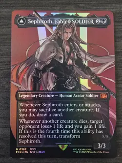 Sephiroth, Fabled SOLDIER (0382) (Borderless Foil) Final Fantasy Foil Magic MTG - Image 2