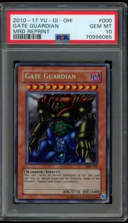 YUGIOH Gate Guardian Secret Rare MRD 000 PSA 10 GEM MINT 2010 Reprint - Image 1
