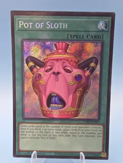 YuGiOh Chaos Origins 1st Edition Pot of Sloth CORI-EN061 Secret Rare NM - Image 1