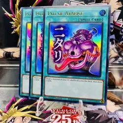 3x Yugioh Playset Pot of Avarice (Alt Art) RA05-EN114 Ultra Rare 1st Near Mint - Image 1