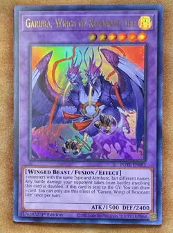 Yugioh Garura, Wings of Resonant Life POTE-EN082 Ultra Rare 1st Ed NM - Image 1