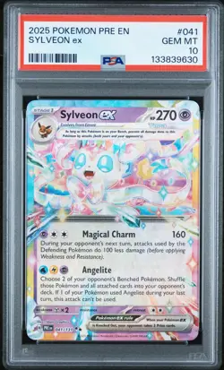 Sylveon Ex 2025 Pokemon Pre En-Prismatic Evolutions #041/131 PSA 10 - Image 1