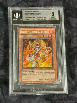 BGS 8 NM-MT Elemental Hero Lady Heat PP02-EN008 Secret Rare Yugioh - Image 1