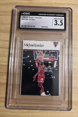 Michael Jordan Rookie Sticker MJ Super Canasta 1986 Chicago Bulls RC CGC 3.5 - Image 1